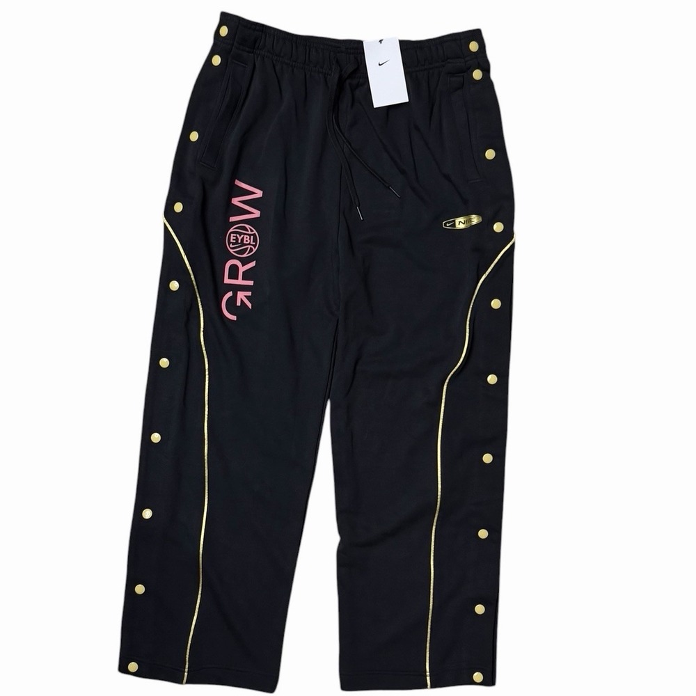 Nike EYBL Women's Training Tearaway Pants Large NWT Black Gold IQ1228-010 RARE